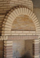 Кирпич для печей и каминов LAND BRICK фасонный желтый и коричневый