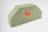 Кирпич двухугловой гладкий зеленый LAND BRICK