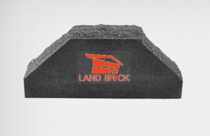 Кирпич фасонный двухугловой скала графит (черный) LAND BRICK