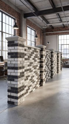 Облицовочный кирпич для забора колотый чёрный, белый и мокко