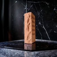 Облицовочный кирпич LAND BRICK рваный скала персиковый 250х100х65 мм